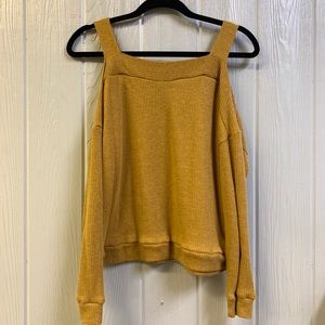 Mustard Yellow Cold Shoulder Top